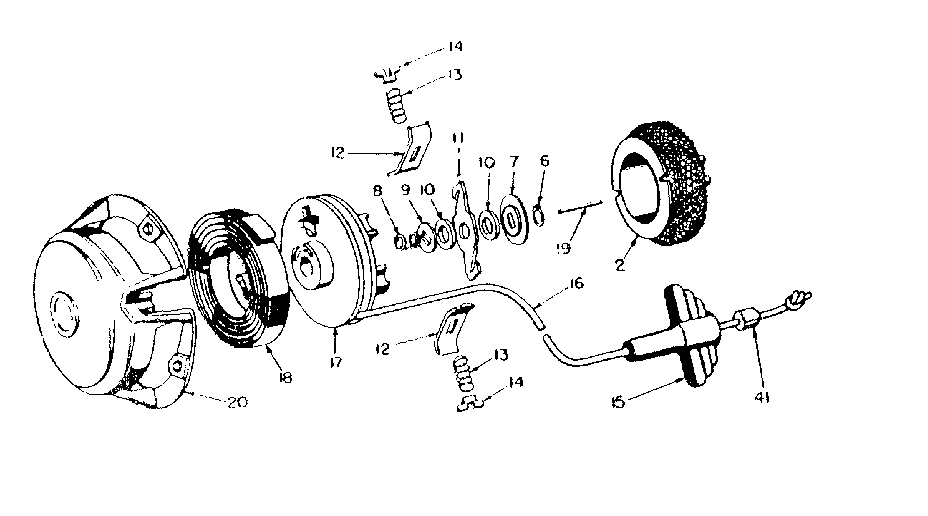 Rewind Starter #590292 Diagram and Parts List for 91760030  Craftsman Chainsaw