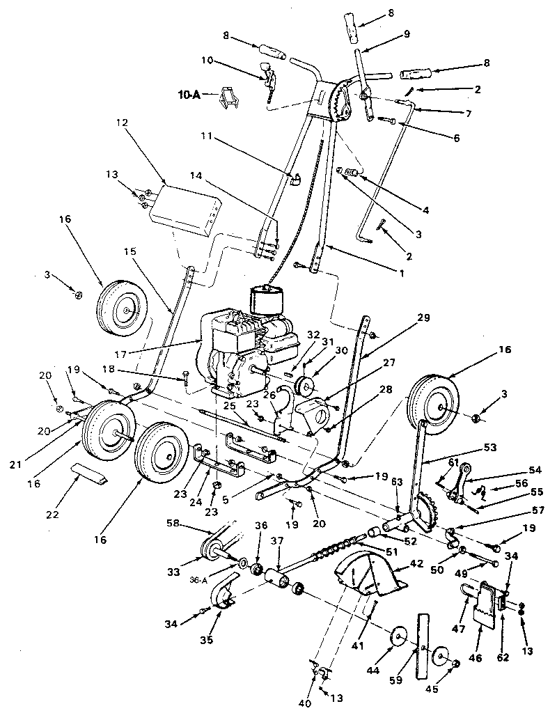 Replacement Parts Diagram and Parts List for 79654  Craftsman Edger