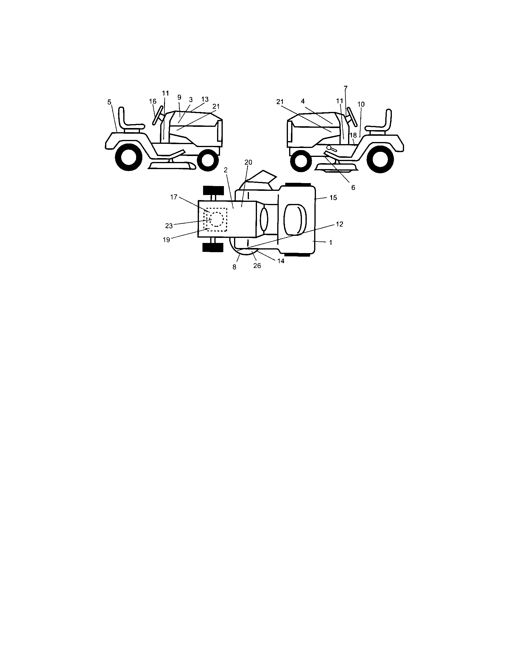 Decals Diagram and Parts List for 917273664  Craftsman Lawn Tractor