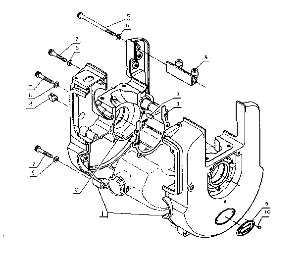Crankcase Assembly Diagram and Parts List for 271281611  Craftsman Trimmer