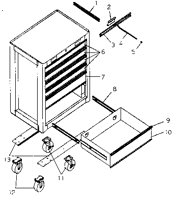 Chest Diagram and Parts List for 706619511  Craftsman Tool Stand & Cart