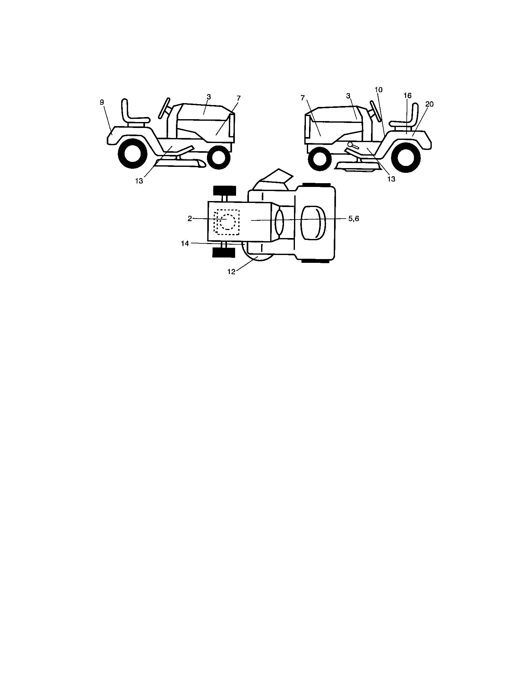 Decals Diagram and Parts List for 917287030  Craftsman Lawn Tractor