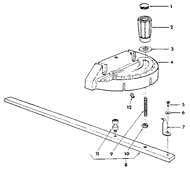 Figure 5 Miter Gauge Assembly Diagram and Parts List for 113226681  Craftsman Saw