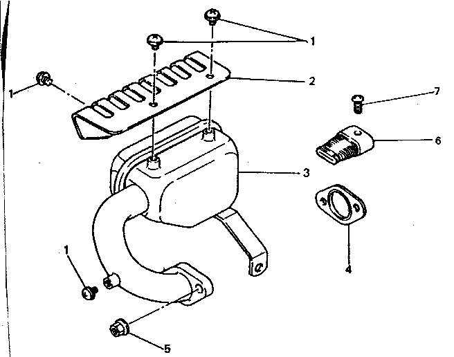 Muffler System Diagram and Parts List for 636299950  Craftsman Engine
