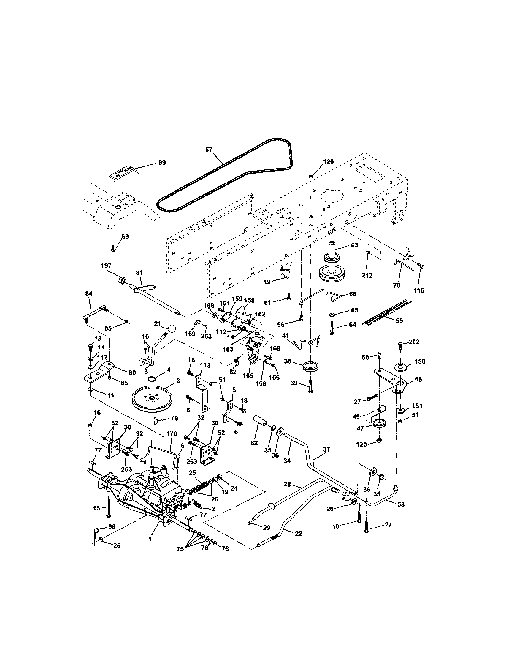 Ground Drive Diagram and Parts List for 917287012  Craftsman Lawn Tractor