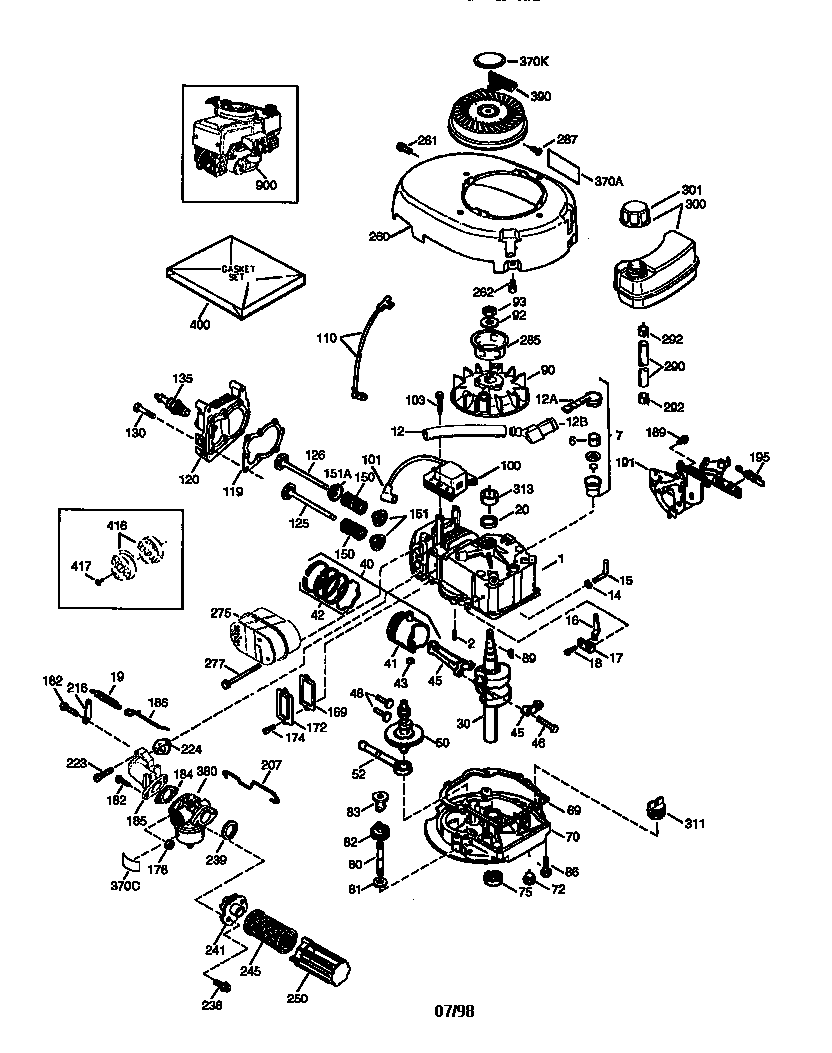 Engine 143.984028 Diagram and Parts List for 143984028  Craftsman Engine