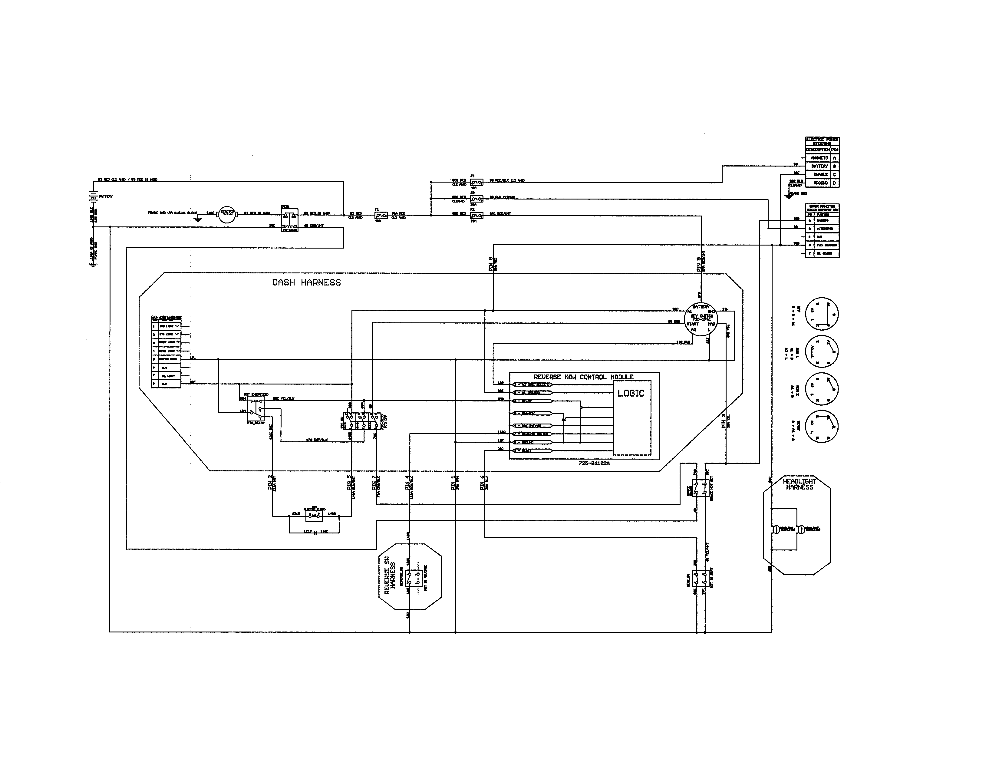 Schematic Diagram Diagram and Parts List for 247270470  Craftsman Lawn Tractor
