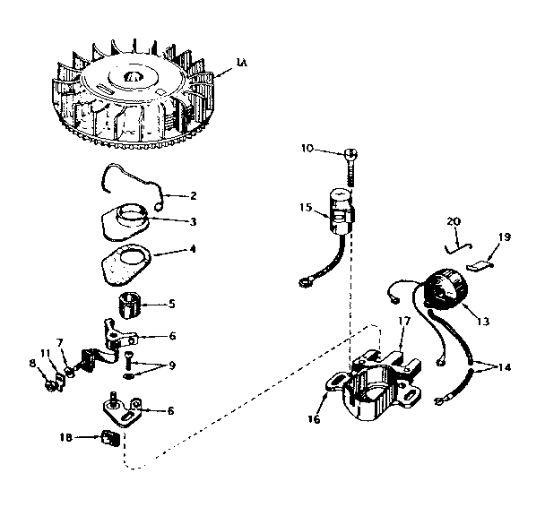Magneto No. 610793 Diagram and Parts List for 143194112  Craftsman Engine