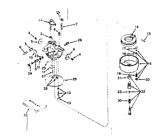 Carburetor No. 631067a Diagram and Parts List for 143576082  Craftsman Engine