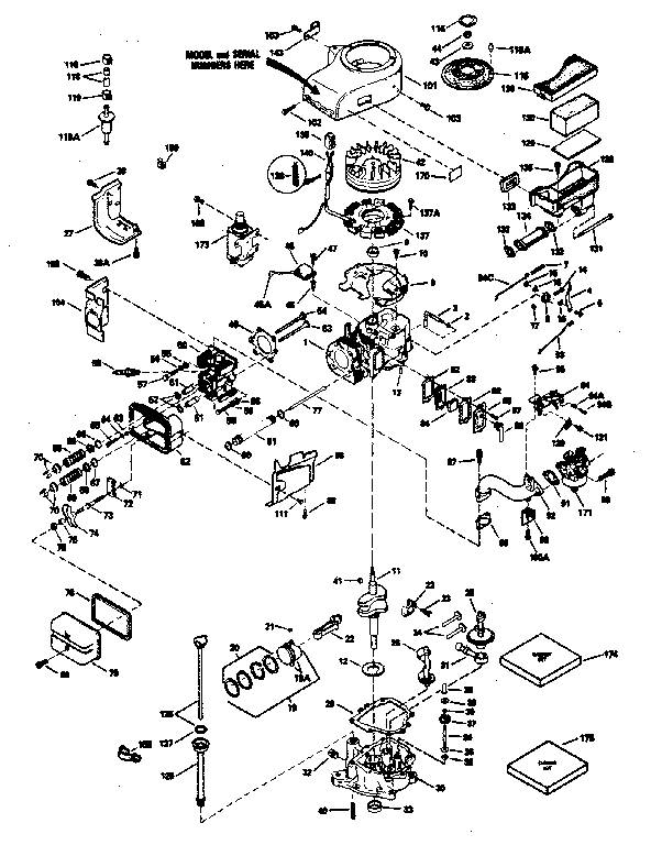 Engine Diagram and Parts List for 143376032  Craftsman Engine