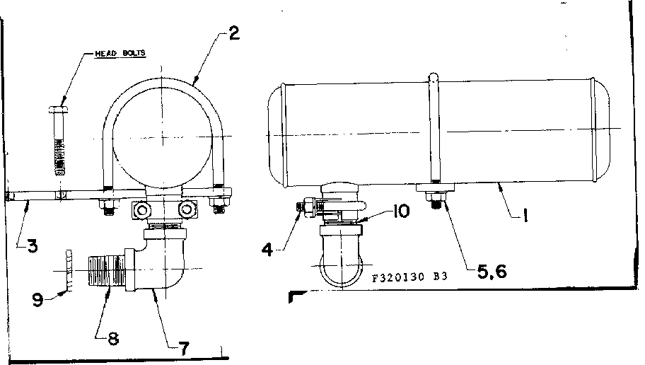 Muffler Assembly Diagram and Parts List for 580320130  Craftsman Engine