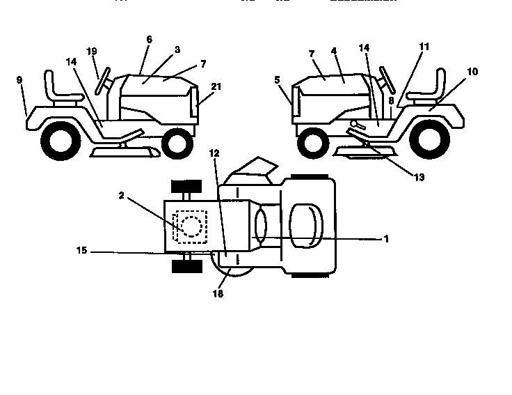 Decals Diagram and Parts List for 917258516  Craftsman Lawn Tractor