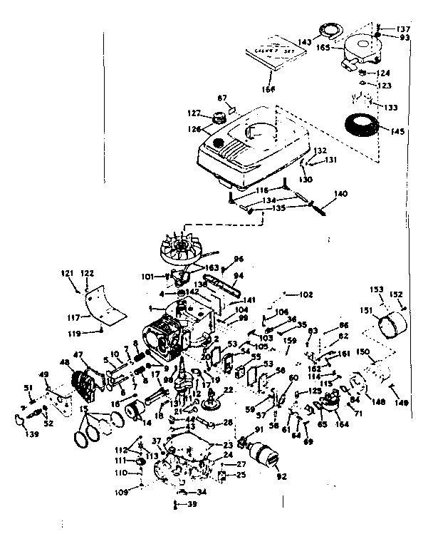 Basic Engine Diagram and Parts List for 143175052  Craftsman Engine