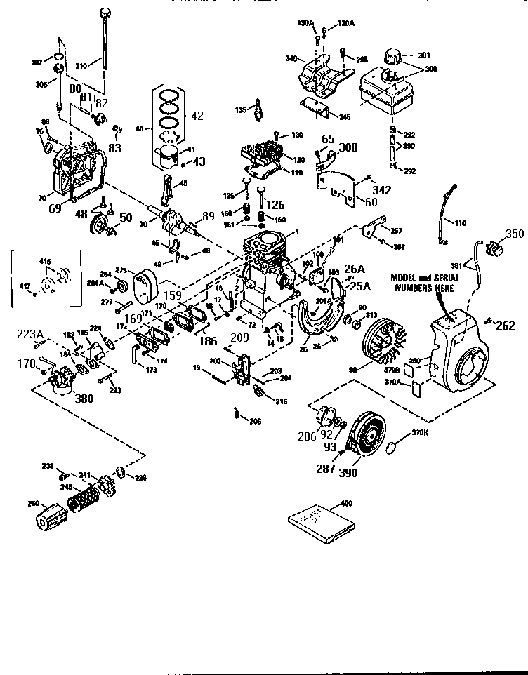 Engine Diagram and Parts List for 143963501  Craftsman Engine
