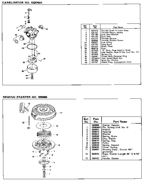 Carburetor Diagram and Parts List for 143424362  Craftsman Engine
