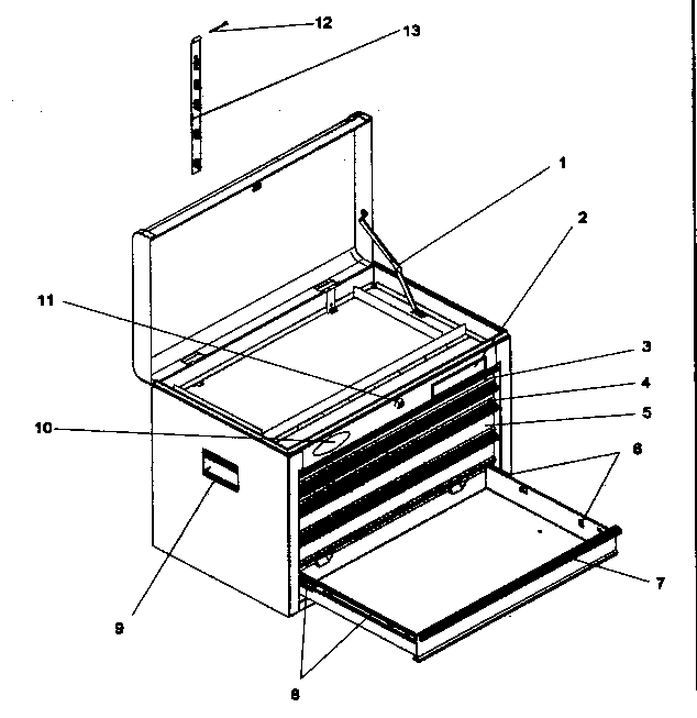Chest Diagram and Parts List for 706593460  Craftsman Tool Stand & Cart