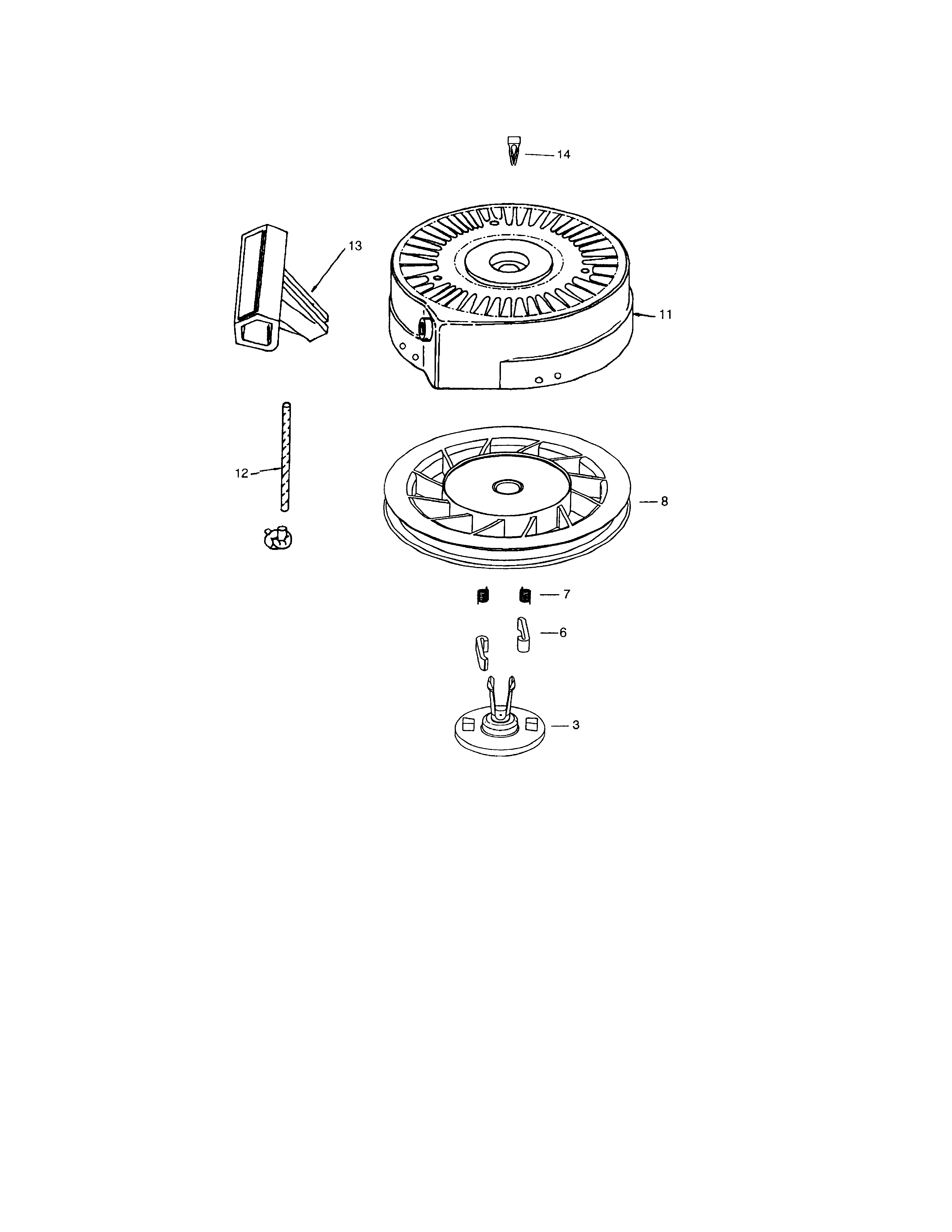 Rewind Starter Diagram and Parts List for 143045071  Craftsman Engine