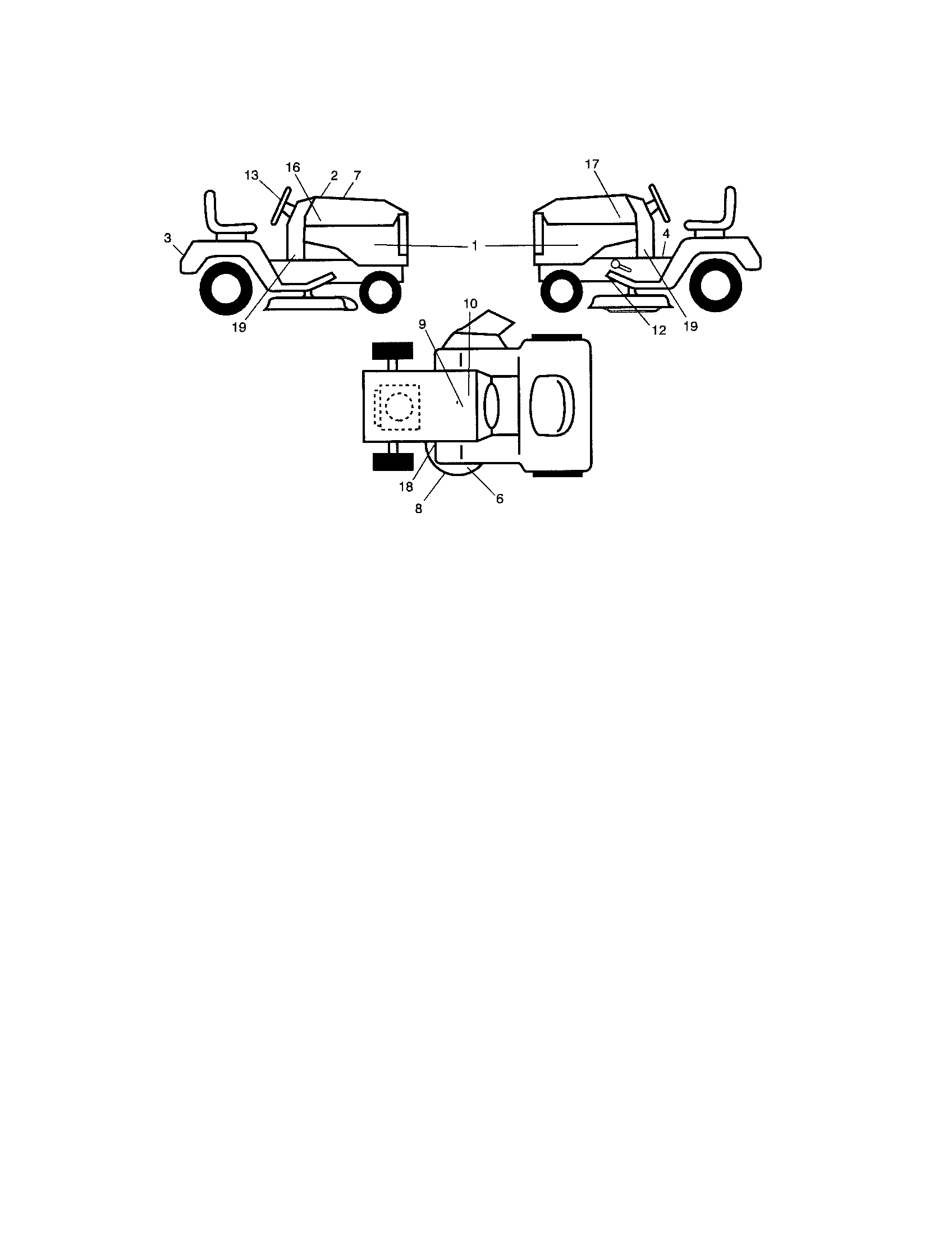 Decals Diagram and Parts List for 917276906  Craftsman Lawn Tractor