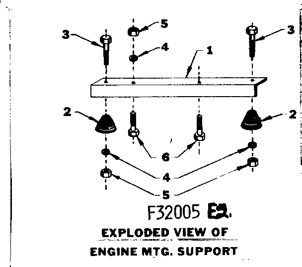 Engine Mounting Support Diagram and Parts List for 58032005  Craftsman Engine