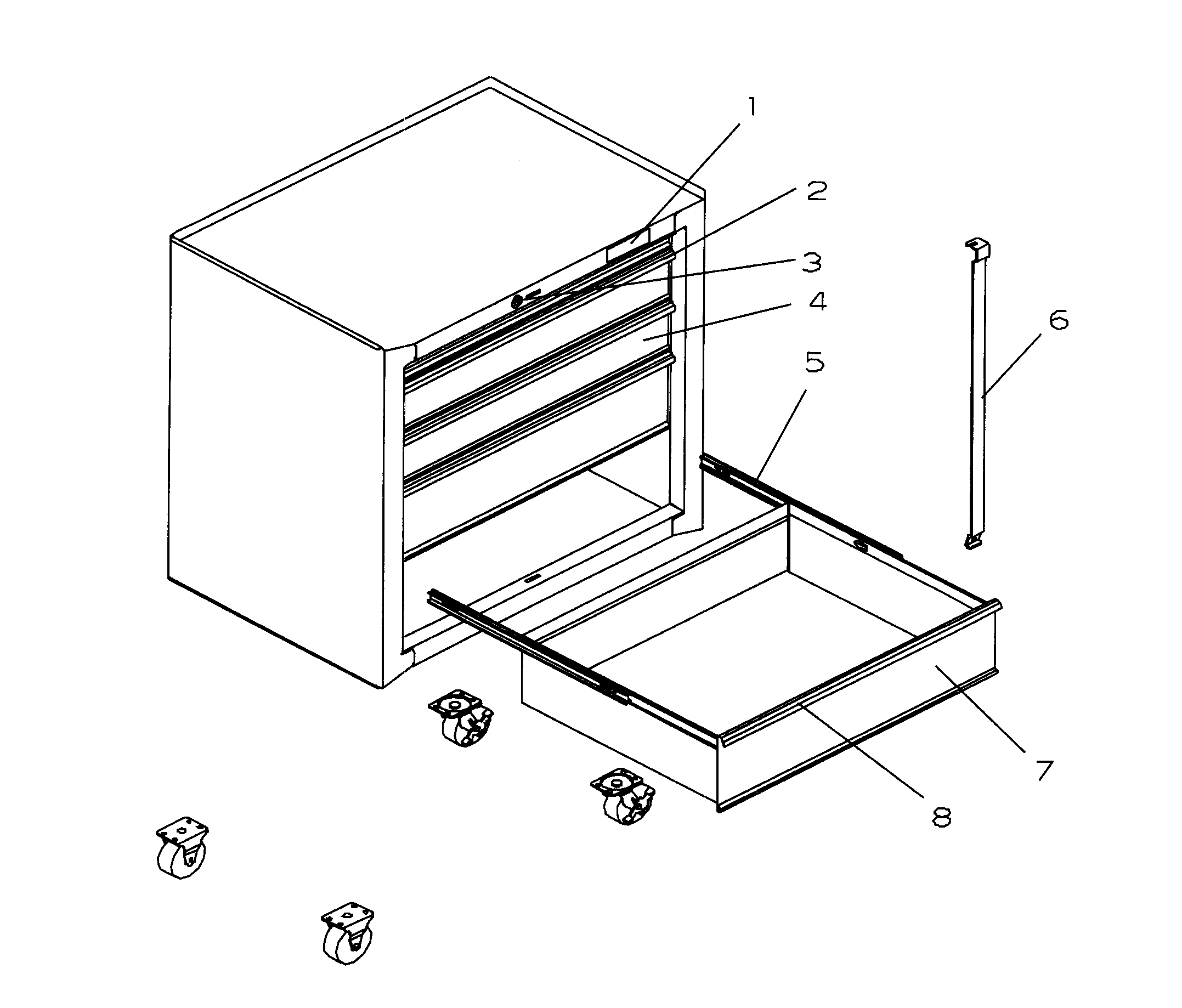 Tool Chest Diagram and Parts List for 706597695  Craftsman Tool Stand & Cart