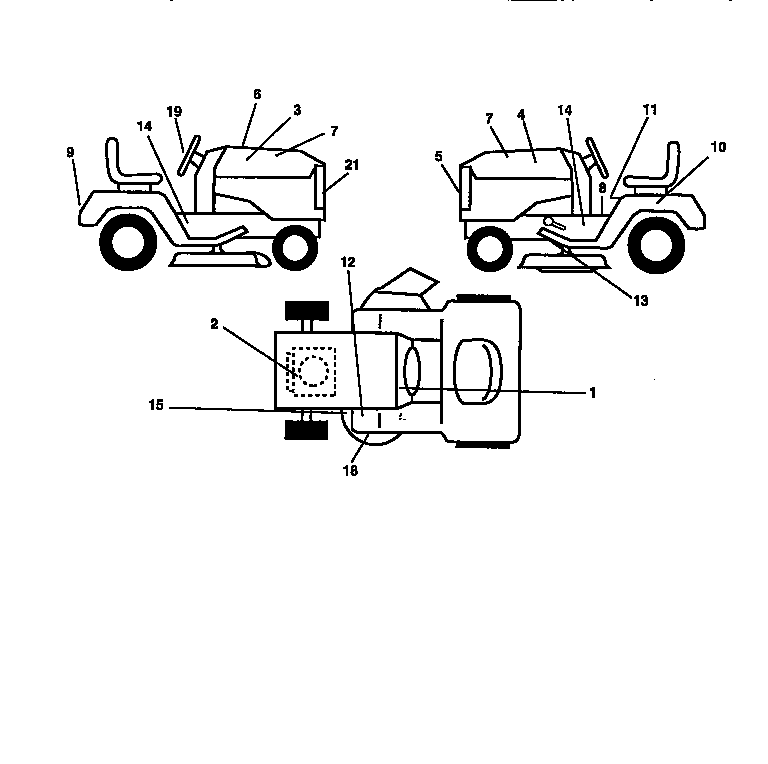 Decals Diagram and Parts List for 917258514  Craftsman Lawn Tractor