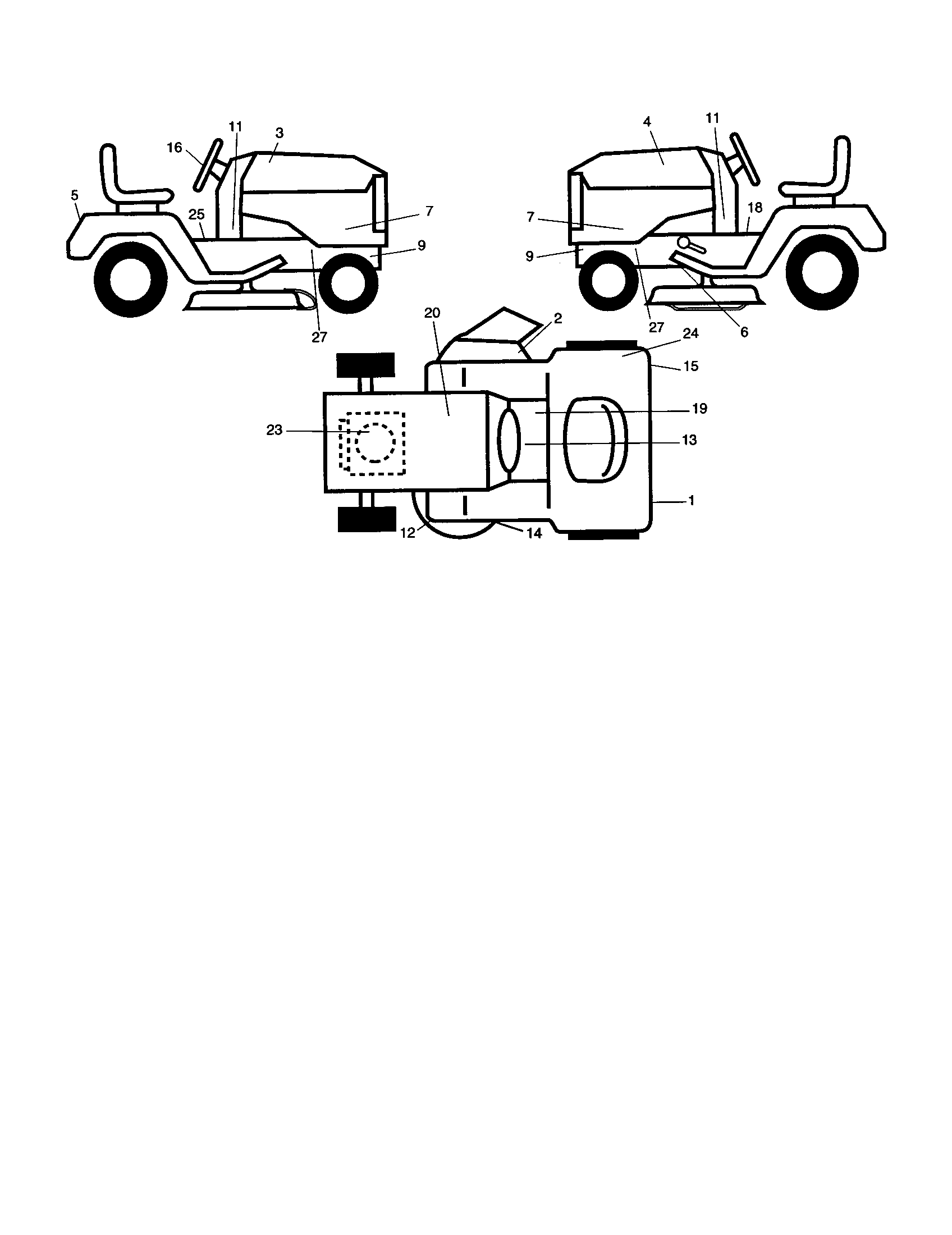 Decals Diagram and Parts List for 917277460  Craftsman Lawn Tractor