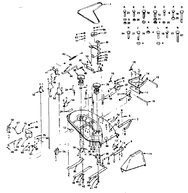 38" Mower Diagram and Parts List for 917255740  Craftsman Lawn Tractor