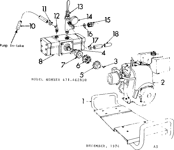 Engine And Pump Assembly Diagram and Parts List for 471462810  Craftsman Pressure Washer