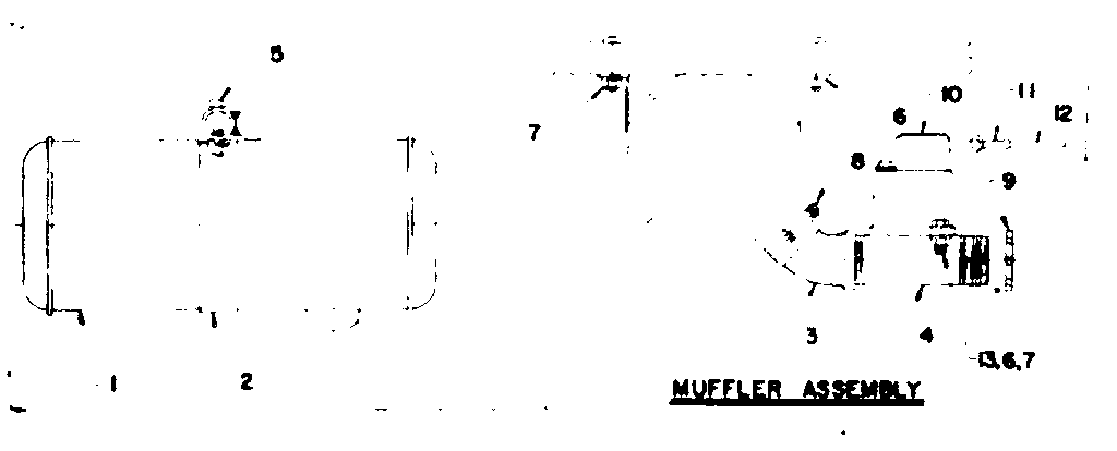 Muffler Assembly Diagram and Parts List for 58031895  Craftsman Engine