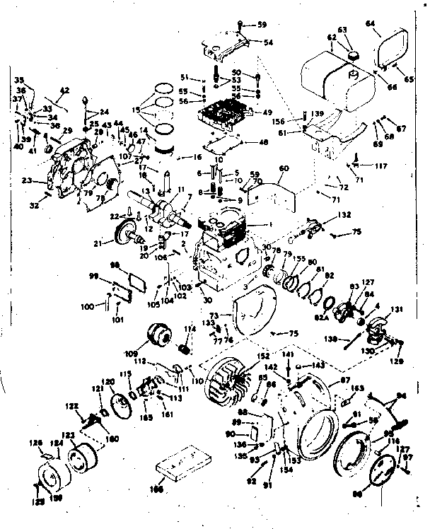 Basic Engine Diagram and Parts List for 143602012  Craftsman Engine