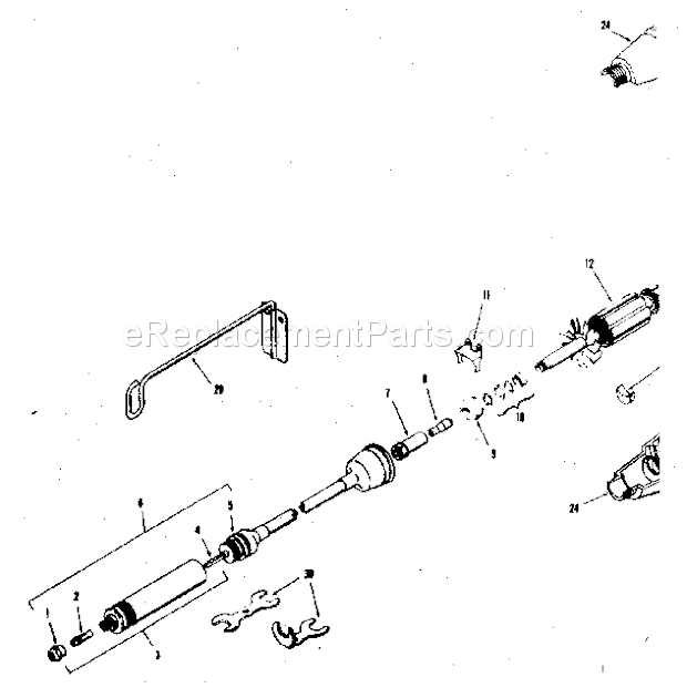 Armature And Shaft Assembly Diagram and Parts List for 57225147  Craftsman Multi-Tool
