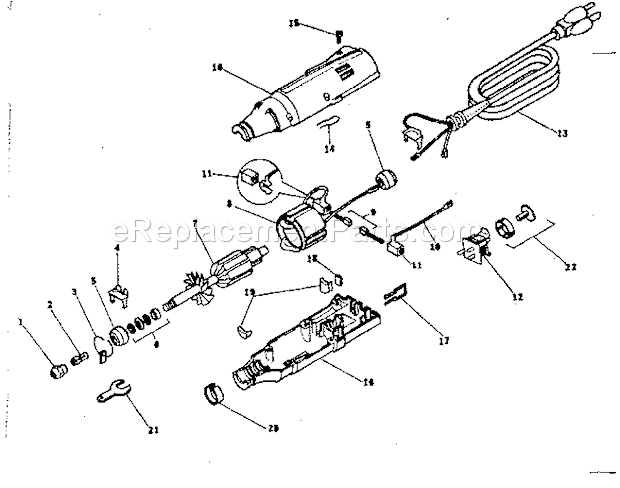 Unit Parts Diagram and Parts List for 57261002  Craftsman Multi-Tool