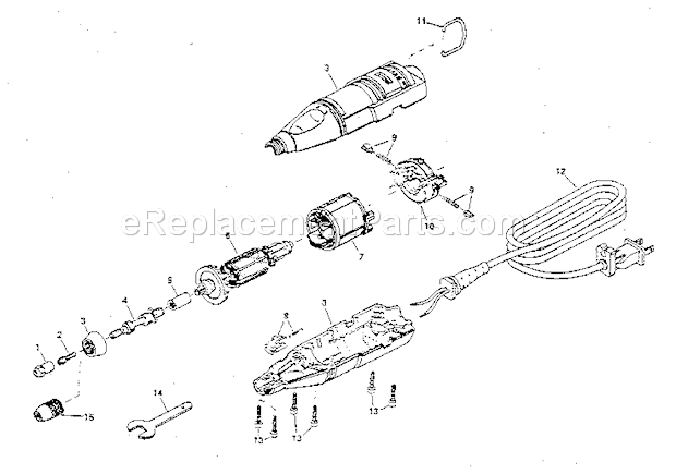 Unit Parts Diagram and Parts List for 57261004  Craftsman Multi-Tool
