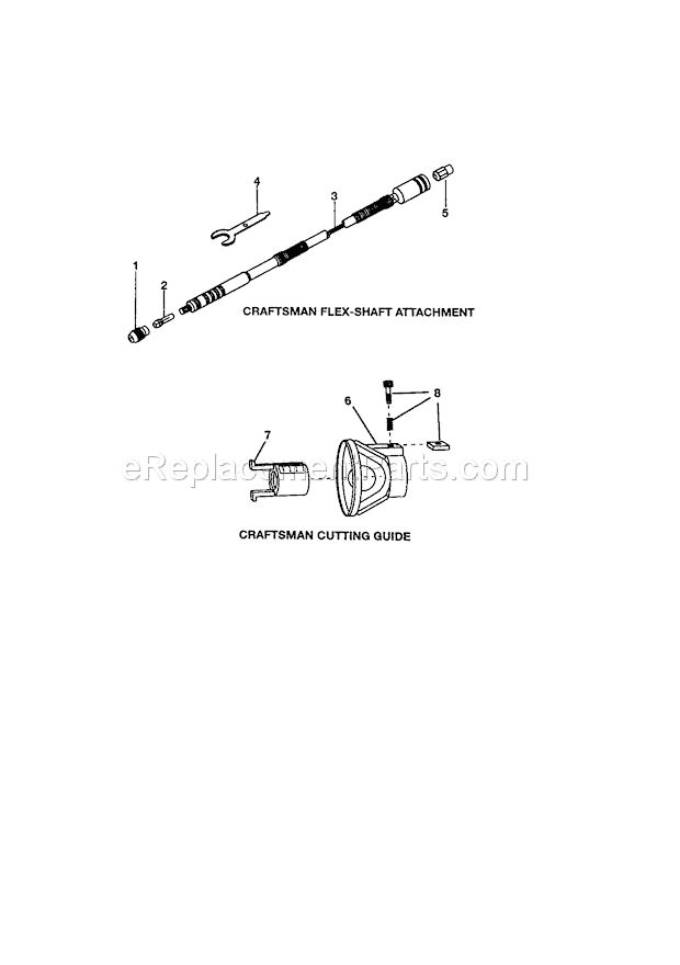 Attachments Diagram and Parts List for 57261091  Craftsman Multi-Tool