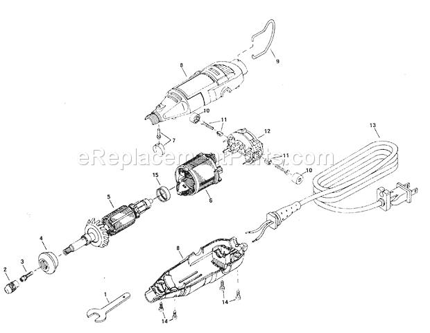 Rotary Tool Diagram and Parts List for 572610950  Craftsman Multi-Tool