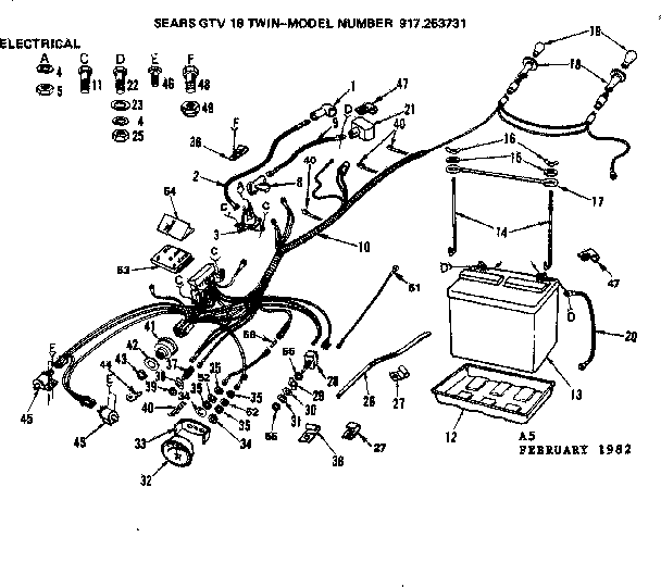 Electrical Diagram and Parts List for 917253731  Craftsman Lawn Tractor