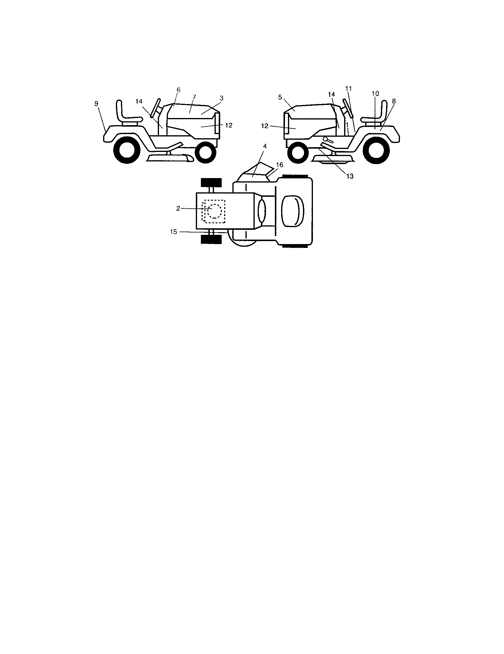 Decals Diagram and Parts List for 917273374  Craftsman Lawn Tractor