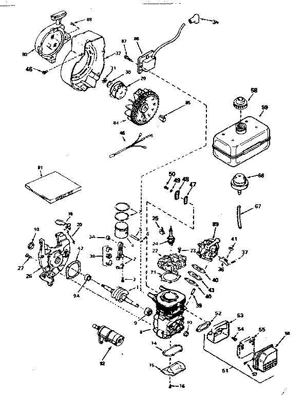 Engine Diagram and Parts List for 200663111  Craftsman Engine