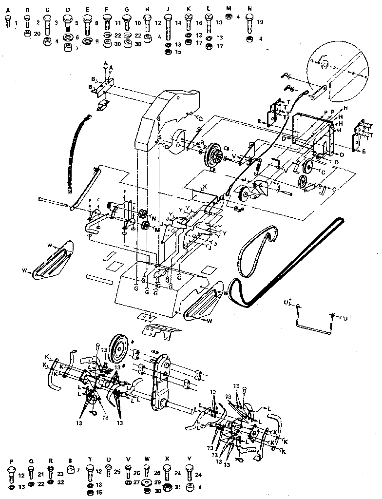 Replacement Parts Diagram and Parts List for 917252462  Craftsman Tiller