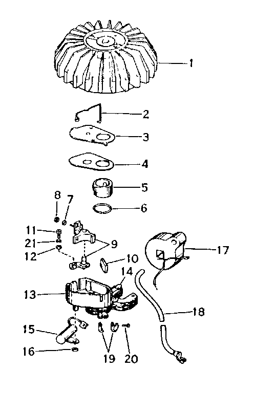 Magneto No. 610603 Diagram and Parts List for 91760021  Craftsman Chainsaw