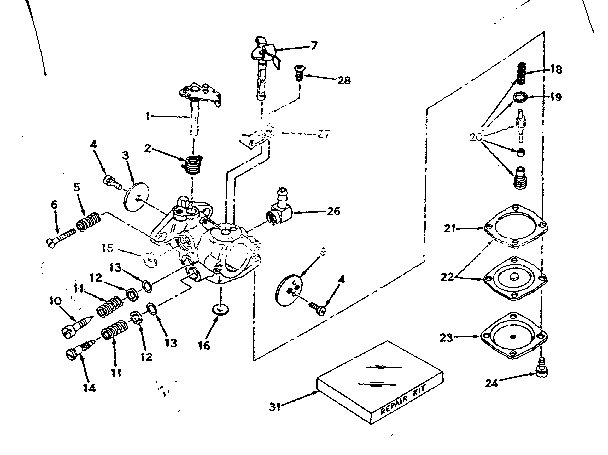 Carburetor Diagram and Parts List for 77828011A  Craftsman Trimmer