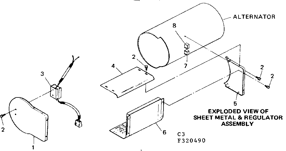 Sheet Metal & Regulator Assembly Diagram and Parts List for 580320490  Craftsman Engine