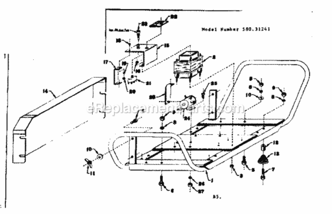 Page B Diagram and Parts List for 58031241  Craftsman Generator