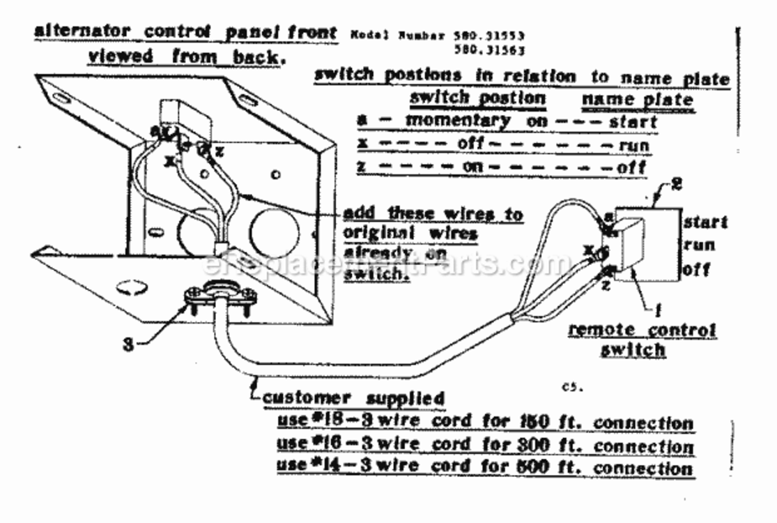 Page C Diagram and Parts List for 58031563  Craftsman Generator