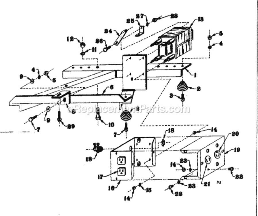 Page B Diagram and Parts List for 58031983  Craftsman Generator