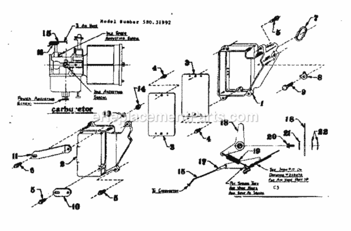 Page C Diagram and Parts List for 58031992  Craftsman Generator