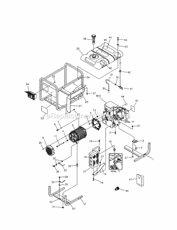 Page B Diagram and Parts List for 580323601  Craftsman Generator
