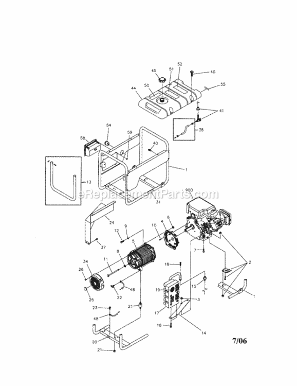 Page A Diagram and Parts List for 580323611  Craftsman Generator