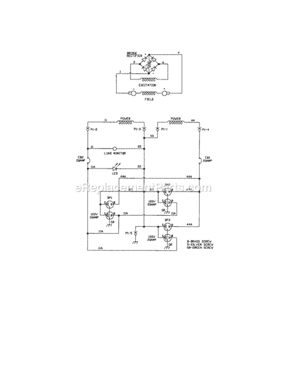 Page E Diagram and Parts List for 580323611  Craftsman Generator
