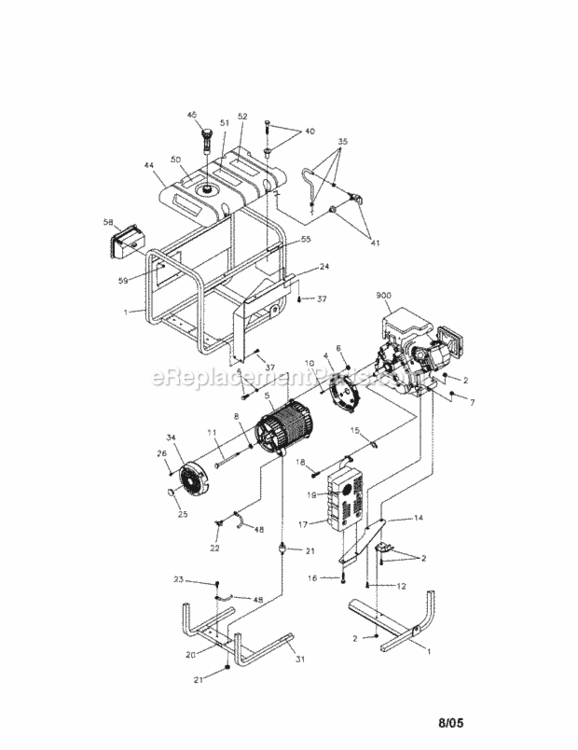 Page A Diagram and Parts List for 580325601  Craftsman Generator
